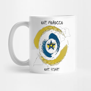 one morocco one heart Proud Morocco Flag Gift Moroccan Lovers For Men's Women's Mug